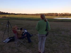 Waiting for whoopers with Claire Timm and Ann Morrow 