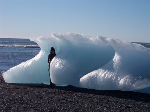 Jokulsarlon, Iceland, iceberg calf melting into the sea.