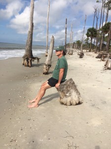 Jeff keeping vigil on the Boneyard Beach
