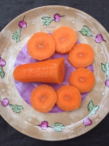 Carrot coins straight from our garden